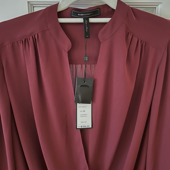 BCBG Max Azria “Jacklyn” Blouse in Merlot size XS. New With Tags! - Picture 3 of 9